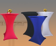 Stehtisch-Husse – rot, blau, schwarz oder weiß