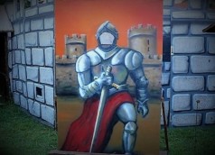 Fotowand Ritter, Selfie Wand, Ritter Mittelalterdekoration, Ritterfest