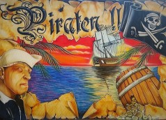 Piraten Bühnenbild 3x 5m , Piraten Dekoration