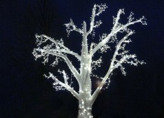 Lichterbaum weiß , Weihnachts Winter Dekoration , Weihnachtsmarkt