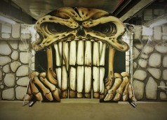 Totenkopf Eingang , Halloween Dekoration , Piraten Dekoration