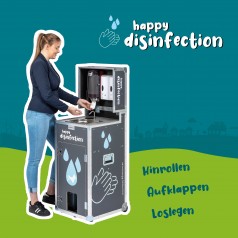 Mobile und Autarke Hygiene Station für Messen und Events (Waschbecken & Desinfektion)