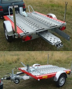 Motorradanhänger 850 kg gebremsten 1 bis 2 Motorräder 100 km/h 2000 x 1500  Nutzlast ca. 650 kg
