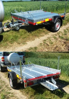 Motorradanhänger 850 kg/1000 kg gebremsten 1 – 2 Motorräder 100 km/h 2100 x 1500 Nutzlast 692/544 kg