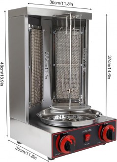 Dönergrill 3000 W Döhnerspiess Hähnchengrill Gyrosgrill Vertikalgrill Drehgrill mit Drehspieß Kebab