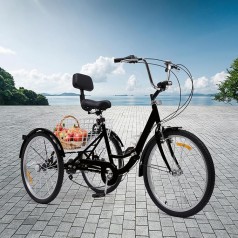 Lastenrad Dreirad Fahrrad Erwachsenendreirad Cruise Rad Cruise Bike 24 Zoll für Erwachsene