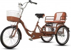 Rikscha-Dreirad zusammenklappbares 3-Rad-Fahrrad Tandem-Dreirad mit Rücksitz