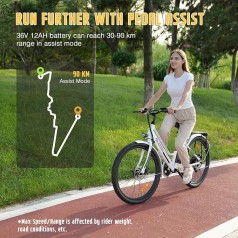 Elektrofahrrad Damen Erwachsene 26 Zoll E-Bike