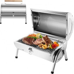 Klappgrill Holzkohlegrill BBQ Grill doppelte Grillfläche 34 x 21,5 cm Tischgrill