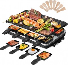 Raclettegrill elektrischer Tischgrill Raclette Elektrogrill antihaftbeschichtet wendbare Grillplatte