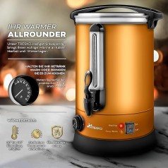 Glühweinkocher 6,8 L Glühweinkessel Glühweinautomat Zapfhahn Teekocher Kaffeekocher Kakaokocher