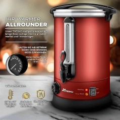 Glühweinkocher 20 L / 2500 W Edelstahl Kakaokocher Glühweinkessel Glühweinautomat Heißgetränkeautoma