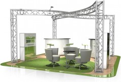 Messestand 6 x 6 x 2,5 m (L x B x H) 36 m² Traversen Alu Kundenempfang