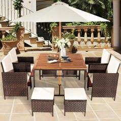 Messemöbelset 8 Stühle mit Tisch Rattan Loungemöbel Outdoor Kundenmöbel Set mit Messetisch 4 Stühlen
