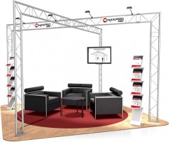 Messestand 16 qm 4 x 4 Traversen Alu 4 x 4 x 2,5 m = 16 m³