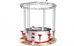 Messestand 12,25 qm rund Traversen Alu 3,5 x 3,5 x 3,5 m = 12,25 m³