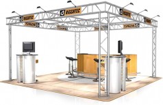 Messestand 4 x 4 = 16 qm rund Traversen Alu 4 x 4 x 2,5 m = 16 m³