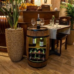 Whiskyfass Stehtisch Weinregal Weinschrank Mini Bar Alkohol Schrank mit LED – Weinfass Fass bar Wein