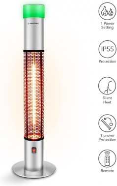 Infrarotheizung Standgerät IRS 1500 E – Heizleistung 1500 W – Heizstrahler Infrarotstrahler Außen-un
