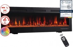 Elektrischer Kamin Standkamin Elektrokamin 1,4 m Breite mit Heizung 3D-Flammeneffekt 12 Flammenfarbe