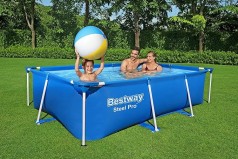 Kinderpool Gartenpool Pool Kids + Familie 259 x 170 x 61 cm blau rechteck