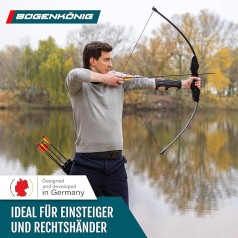 Bogenschießen Premium Recurvebogen Set Erwachsene Holzfinish Präzisionsausführung 18 kg Zuggewicht