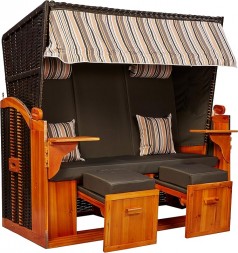 Strandkorb XXL Strandschönheit Ostsee XXL 2,5-Sitzer anthrazit olive Perfekt für Strand Camping Gart