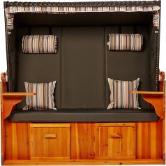 Strandkorb XXL Strandschönheit Ostsee XXL 2,5-Sitzer anthrazit olive Perfekt für Strand Camping Gart