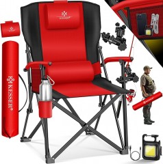 Campingstuhl faltbar bis 160 kg | Angelstuhl Faltstuhl Klappstuhl Anglerstuhl gepolstert mit Armlehn
