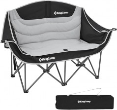 Campingbank Campingstuhl für 2 faltbar Camping Stuhl XXL Erwachsene mit Becherhalter Armlehne Übergr