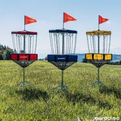 Discgolf Korb CHAINWALKER GELB Disc Golf Target Frisbee Höhe: 140 cm tragbar mobil zum zusammenfalte