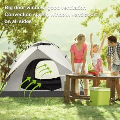 Campingzelt Pop-Up-Zelt 2-3 Personen Wasser- und Winddichtes Campingzelt abnehmbarer Außenzeltplane