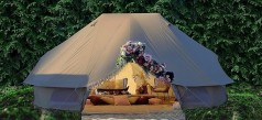 Gruppenzelt Glamping-Zelt 8 – 12 Personen luxuriöse Jurten Kaminabzug großes Familienzelt Gruppenzel