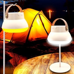 LED Campinglampe Tischlampe Hängelampe 1000 Lumen 3 Farben 4000 mAh stufenlos dimmbar abnehmbar höhe