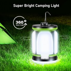 Nachtlampe LED Campinglampe Campinglaterne – 7 Leuchtmodi 60 LEDs superhell per USB wiederaufladbar