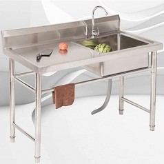 Outdoorspüle Edelstahl Camping Spüle Küchenspüle inkl. Armaturen 1 Becken mobile Spüle Gartenspüle S