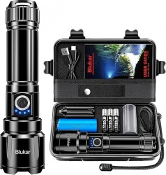 Taschenlampe LED aufladbar 500.000 Lumen extrem Hell zoombare taktische Taschenlampen Stärke mit 5 L