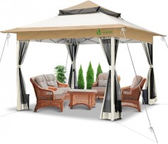 Faltpavillon Pavillon Zelt VIP Lounge für Ihre Gäste – Doppeldach 3,6 x 3,6 m (12,96 qm)