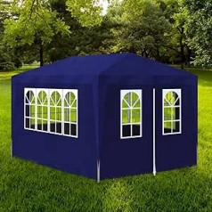 Faltpavillon Pavillon Zelt wasserdicht 4 Seitenwände 5 Fenster Türe 3 x 4 m (12 qm)