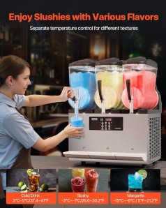 Slush-Eismaschine gewerblich 36 l Edelstahl + PC + PP Frozen Drink Maker Slush-Maschine Partys Cafés