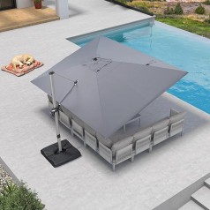 Marktschirm Sonnenschirm Ampelschirm Gartenschirm rechteckig 300 x 400 cm Aluminium groß XXL 360°