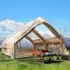 Aufblasbares Campingzelt Zelt 400 x 300 x 210 cm mit großem PVC-Dachfenster 4–10 Personen Outdoor