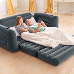 Schlafsofa aufblasbar Gästebett Strandbett Campingbett Campingcouch 2-Sitzer Vinyl 203 x 224 x 66 cm