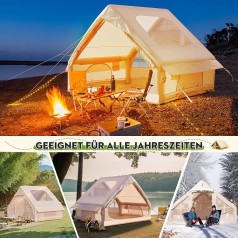Aufblasbares Campingzelt Unterstand für 2–4 Personen 4-Jahreszeiten-Zelt 300 x 210 x 200 cm