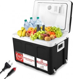 Minikühlschrank Kühlbox 45L elektrisch 12V 230V Anschluss 6°C bis 50°C für Auto & Steckdose