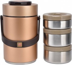 Thermobehälter gold Lebensmittelbehälter Warmhaltebehälter 2,3 l isoliert Edelstahl 3-lagig