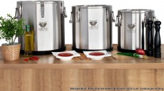 Thermobehälter Entlüftung Edelstahl mit 21 L Gesamtvolumen doppelwandig isoliert Transportbehälter