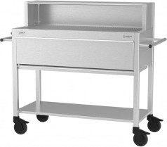 Gastrogrill Gastro Holzkohlegrill Profigrill Edelstahlgrill XXL Grill Holzkohle 4 Lenkrollen 8 mm