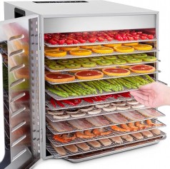 Dörrgerät Dörrautomat trocknen Obst Früchten Gemüse u.a. Edelstahl 1000 Watt 10 Stufen mit 30-90°C