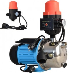 Wasserpumpe Gartenpumpe Schmutzwasserpumpe 3600 l/h 1100 W Förderhöhe 50 m Edelstahl Einschaltdruck